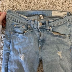 Rag & bone distressed light denim wash